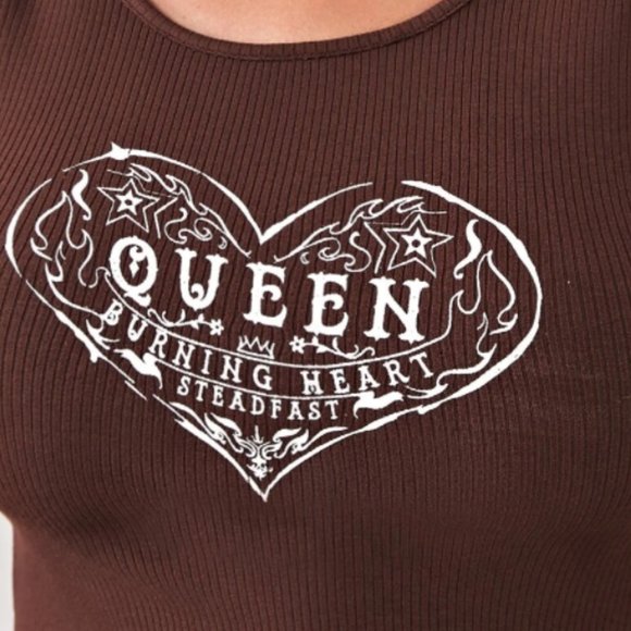 SALE! NWOT Brown Queen crop tank Sz M & S - Picture 1 of 7